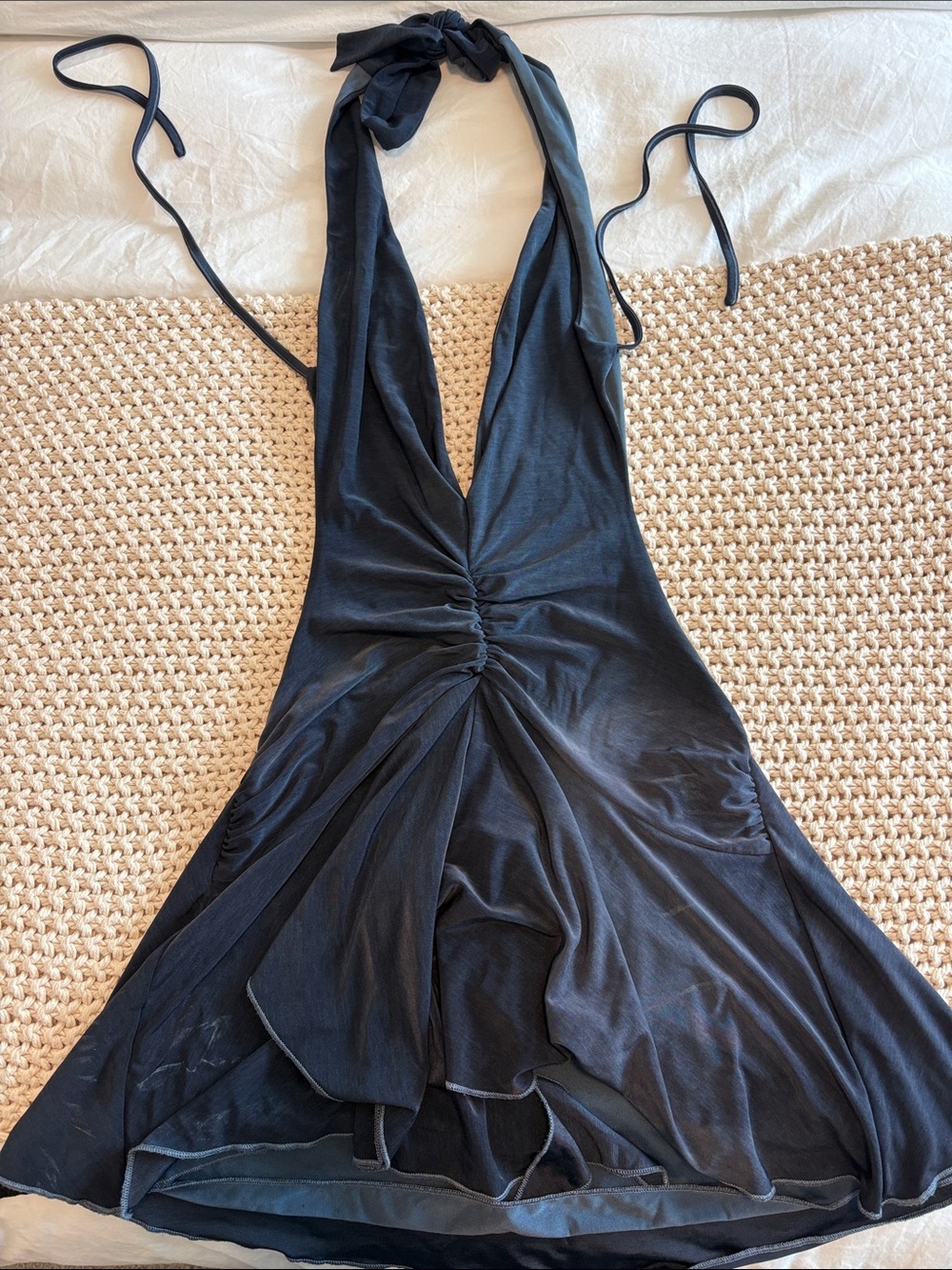 I am Gia Dyed Backless Blue Dress
